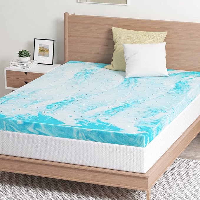 EGO Topper 4 Inch Twin XL Memory Foam Mattress Topper, Gel Foam Mattress Topper for Pressure Relief, Ventilated Design Bed Topper in a Box, CertiPUR-US Certified, 38"×80", Medium