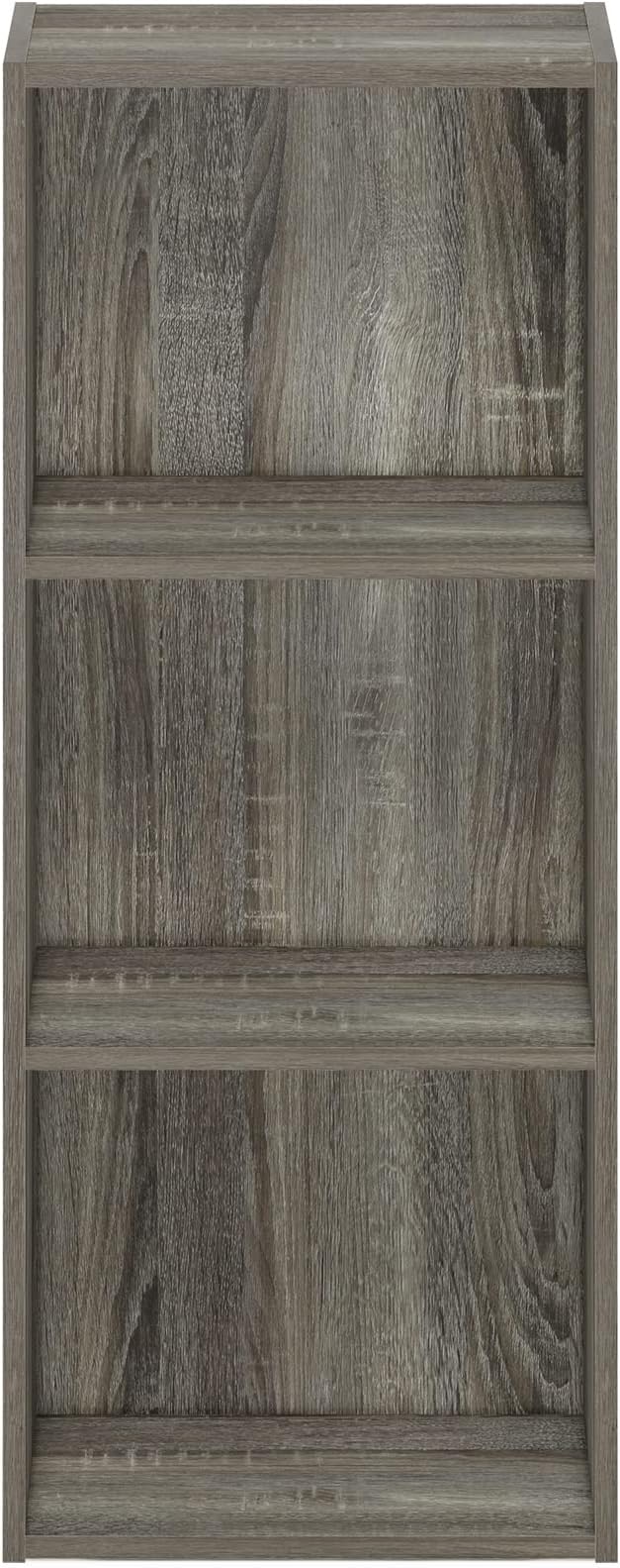 Furinno LUDER Book Shelf, 3-Cube Bookshelf, Bookcase, 9.3" x 12" x 31.5", for Living Room, Bedroom, Home Office, French Oak
