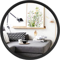 WallBeyond Black Round Mirror Wood Framed 28 inch Circle Wall Mirror for Bathroom Round Wall Mirror for Wall Decor, Vanity, Entryway Living Room