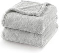 Exclusivo Mezcla Plush Fuzzy Fleece Bed Blanket Twin Size, Super Soft, Fluffy and Warm Blankets, Suitable for All Seasons (Light Grey, 90x66 Inches)