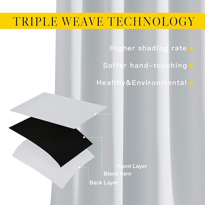 NICETOWN Greyish White Room Darkening Curtain Panels - Window Treatment Thermal Insulated Grommet Room Darkening Curtains/Drapes for Bedroom (2 Panels, 52 by 63, Greyish White)
