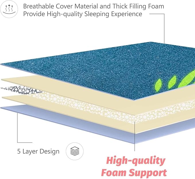MAXYOYO Flamingo Japanese Floor Mattress Futon Mattress Queen Size, Boys Girls Foldable Bed Camping Mattress Floor Lounger Floor Bed Mattress for Adults