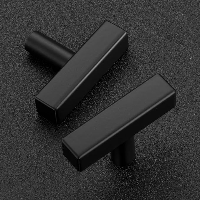 Ravinte Black Cabinet Handles 5 Pack Matte Black Square Cabinet Pulls Kitchen Hardware 2 inch Overall Length Kitchen Drawer Pulls