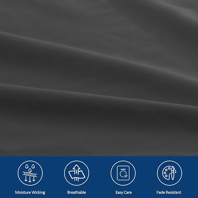 Moonsea Full Sheet Set for Extra Deep Pocket Air Mattress - Full Size Sheet Sets - Sheets with Pocket on Side - Easily Fits Extra Deep 16 in to 24 in Pillow Top Air Mattress (Black)