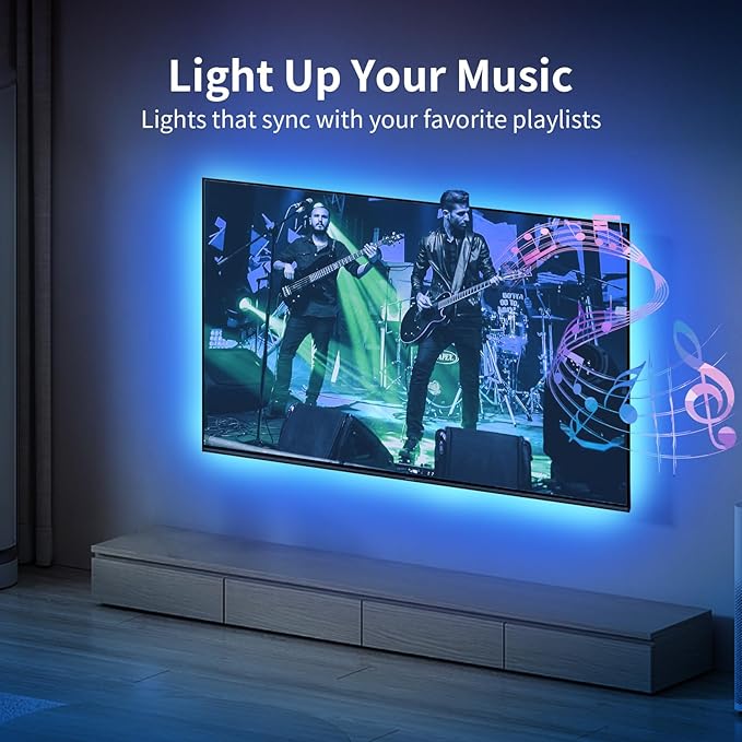 KSIPZE LED Lights for TV, 16.4ft TV led Backlight for 45-75 Inch TVs RGB TV Backlight Behind Music Sync Bluetooth APP & Button Control TV LED Strip Lights USB Powered for Bedroom/Gaming