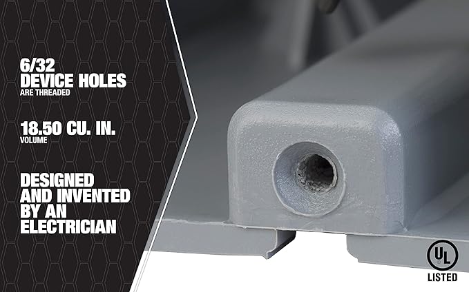 Southwire Southwire MSB1G One Gang Device Box with Depth Adjustable; Heavy Duty 42lb; Gray