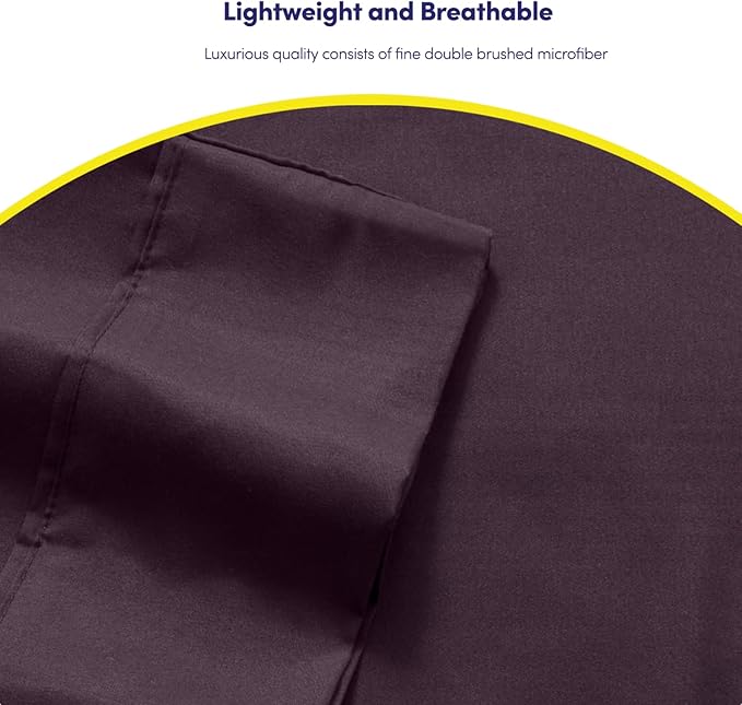Queen Sheets Purple - 6 Piece 1500 Supreme Collection Fine Brushed Microfiber Deep Pocket Queen Sheet Set Bedding - 2 Extra Pillow Cases, Great Value, Queen, Purple