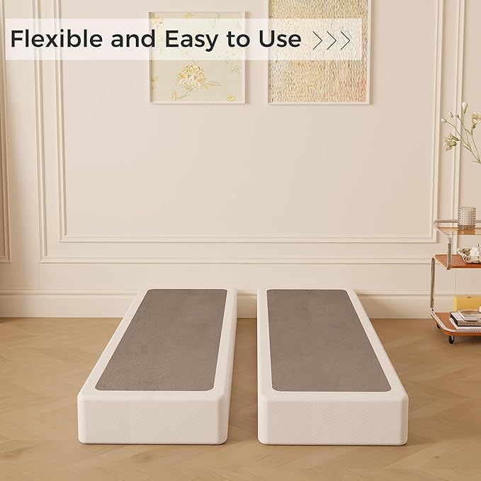 Split Twin Box Spring 5 Inch, Easy Assembly Bed Foundation, Heavy Duty Low Profile Metal Twin Box Spring Only with Fabric Cover, Noise Free