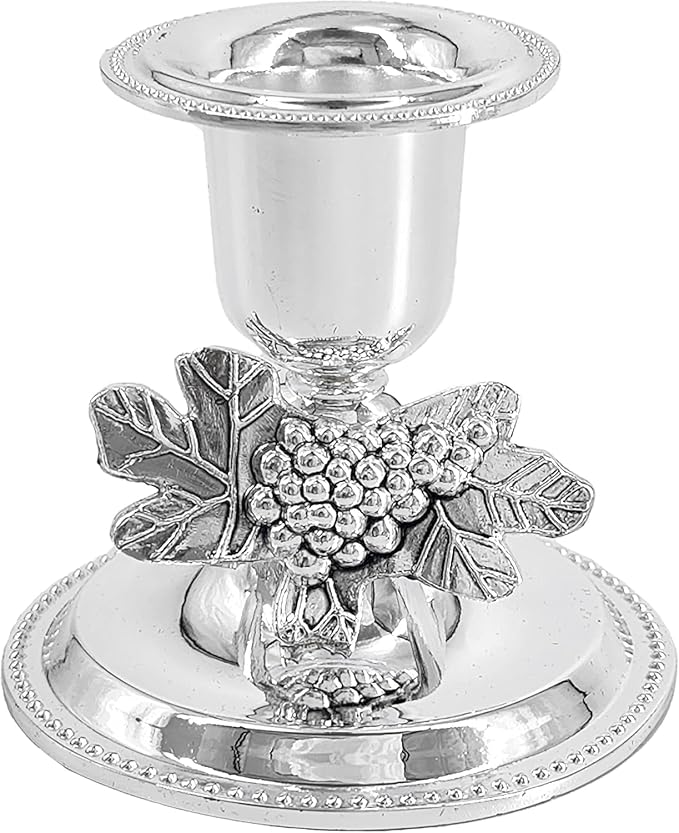 The Dreidel Company Shabbat Candlesticks Candle Holders Silver Plated, 2 Candlesticks Set (6 Sets)