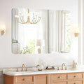 Frameless Bathroom Mirror for Over Sink,Wall Mounted Vanity Mirrors 24x36in,Rounded Rectangle Mirror Frameless with Polished Edge for Bedroom,Living Room,Entryway,Shatterproof (Horizontal/Vertical)