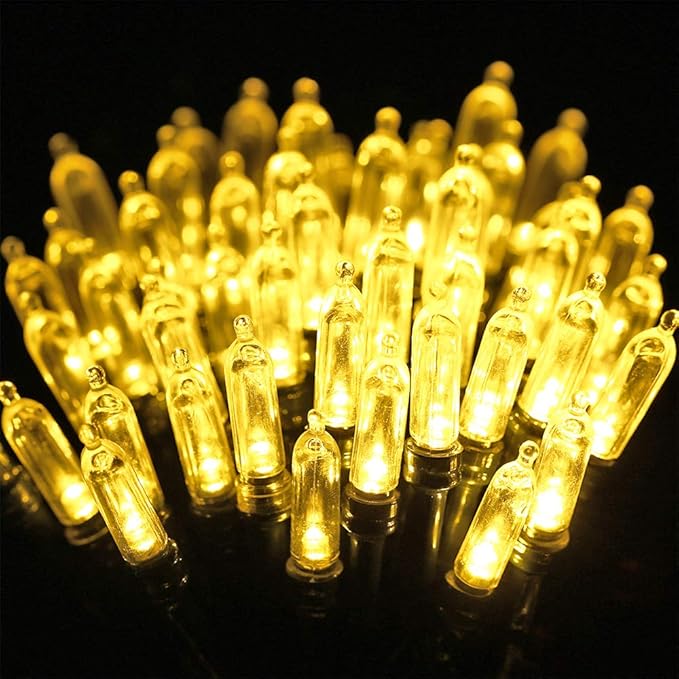 LYHOPE Battery Christmas Lights, 33ft 100 LED Christmas Lights Waterproof 8 Modes Battery Operated String Lights for Outdoor & Indoor, Xmas Tree, Wreaths, Holiday Decoration (Warm White)