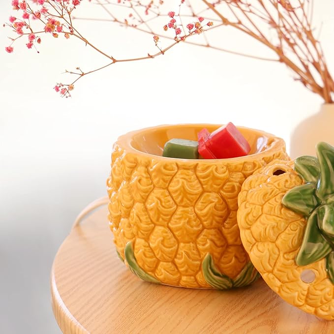 STAR MOON Wax Melt Warmer for Scented Wax Electric - Tropical Pineapple Design with Ceramic Warming Plate - Ideal for Home and Office - No Flame