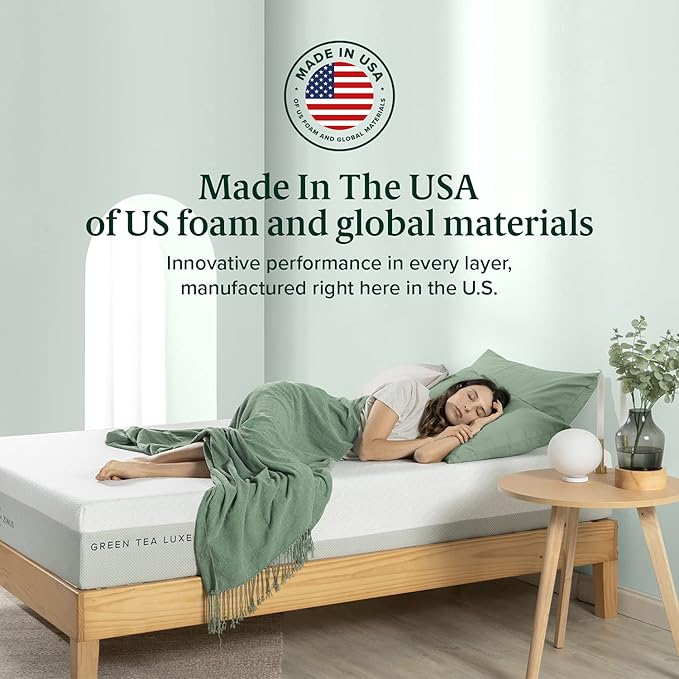 ZINUS 8 Inch Green Tea Luxe Memory Foam Mattress, King, Pressure Relieving, CertiPUR-US Certified, Mattress in A Box, All-New, Made in USA
