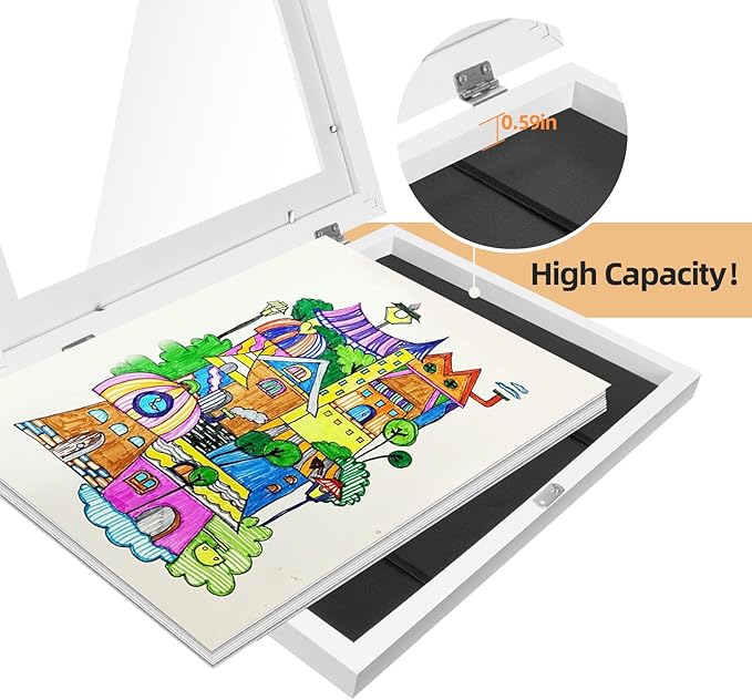 4 Pack Kids Artwork Frames Changeable 8.5 x 11 Inch Children Art Projects Kids Art Frames Front Opening Picture Display Frame, White