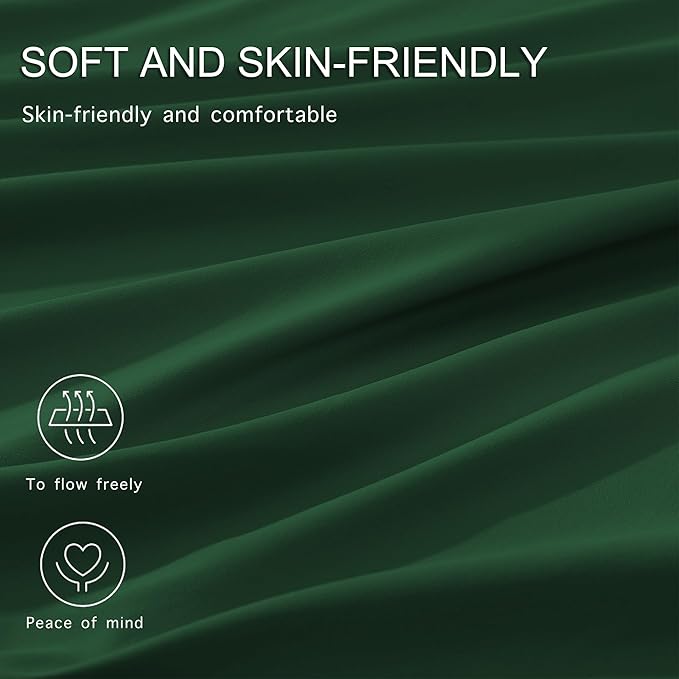 Monbix King Size Comforter Set - 7 Pieces Bed in a Bag King, Emerald Green Bedding Sets with Comforter, All Seasons Down Alternative Comforter Bed Set with Sheets, Pillowcases & Shams