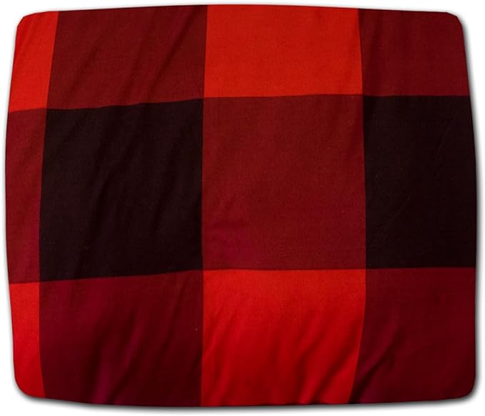 7 Piece Comforter Set Bag Solid Color All Season Soft Down Alternative Blanket & Luxurious Microfiber Bed Sheets, Full, Buffalo Plaid Burgundy/Black