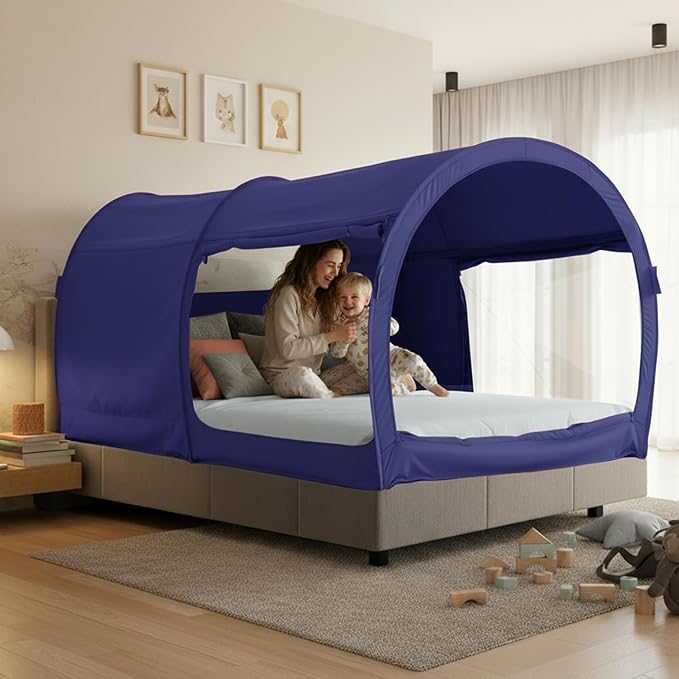 LEEDOR Bed Tent Dream Tents Bed Canopy Shelter Cabin Indoor Privacy Warm Breathable Pop Up Twin/Full/Queen for Kids and Adult Patent Pending(Mattress Not Included)