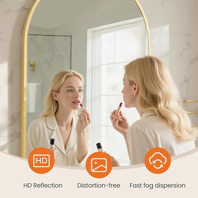 Sweetcrispy 24"x36.5" Arched Gold Bathroom Mirrors for Wall, Bathroom Mirrors for Over Sink, Wall Decor for Bathroom, Entryway, Bedroom, Vanity