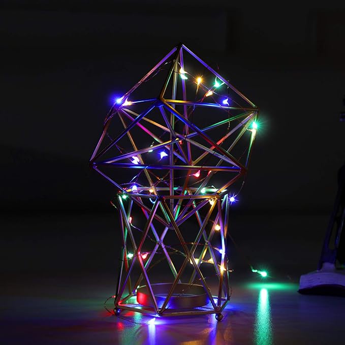 Mikasol Fairy Lights Battery Operated, 1 Pack Mini 3*AAA Battery Powered Copper Wire Led Starry String Lights Firefly Lights for Bedroom, Christmas, Parties, Decoration (5m/16ft Multi Color)