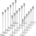 Set of 18 Tall Candlestick Holders Thin Metal Taper Candle Holders for Table Centerpiece Modern Decorative Pillar Candle Sticks Stand for Home Wedding Christmas Decoration(Silver)