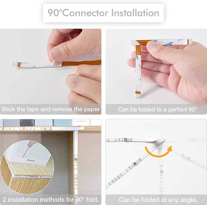 WOBANE LED Under Cabinet Lighting Kit,Flexible LED Ribbon Lights Bar,Under Counter Lights for Kitchen,Cupboard,Desk,Showcase,Shelf,6.6 Feet Rope Light Set,120 LED,1200lm,6000K White,4 Panel