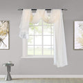 KEQIAOSUOCAI Beige Sheer Window Scarf Curtains Valance 144 Inches Long Sheer Fabric for Draping Curtain Toppers for Wedding Party Girls Room Bed Canopy Scarves 52Wx144L Beige