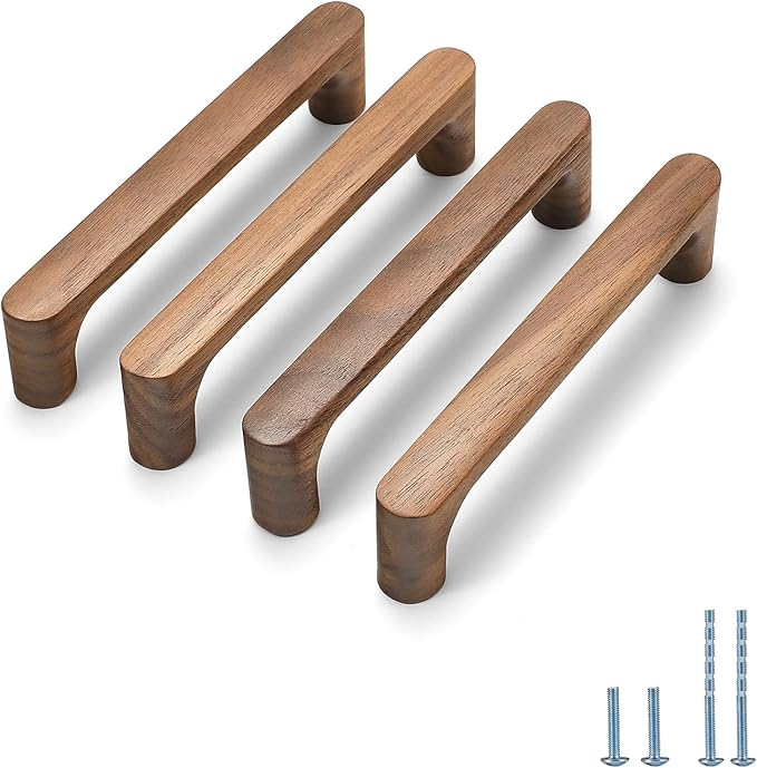 Walnut Round 7-1/2 in 8 pcs Wooden Drawer Pulls Handle pulls for cabinets Kitchen Cabinet Drawer pulls Cabinet Door