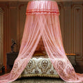 Jolitac Bed Canopy Lace Mosquito Net for Girls Beds, Unique Princess Play Tent Mesh Canopies Large Lace Dome Curtain Drapes Home & Travel (Pink)