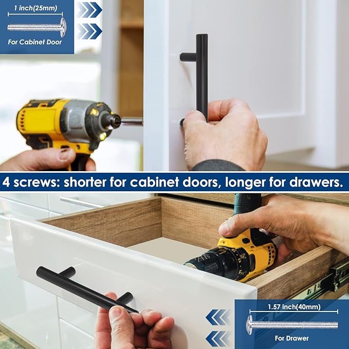 HBL' 60 Pack | 3 Inch Center to Center Matte Black Cabinet Pulls Kitchen Cabinet Handles,Made of Stainless Steel,Ideal for Cabinet,Drawer,Cupboard and Wardrobe.