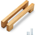 Burlywood Square 7-1/2in 2 pcs Wooden Drawer Pulls Handle pulls for cabinets Kitchen Cabinet Drawer pulls Cabinet Door Pull