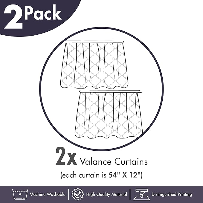 Ambesonne Dog Lover Window Valance Pack of 2, Repetitive Pattern of Pet Heads Paw Prints and Bones, Rod Pocket Curtain Valances for Kitchen Bedroom, 54" X 12", Taupe