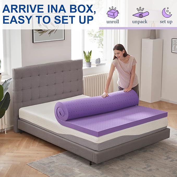 SINWEEK 3 Inch Gel Memory Foam Mattress Topper Twin XL, Twin Extra Long Mattress Pads for College Dorm Single Bed, Ventilated Soft Bed Topper, CertiPUR-US Certified, Twin XL Size