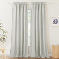 RYB HOME Floor to Ceiling Curtains 120 inches Long, Flax Linen Blend Semi Sheer Curtains Soft Airy Half Privavy Drapery for Sliding Door, Bay Window, Living Room, W 52 x L 120 inch, 2 Panels, Grey