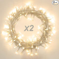 2 Pack 22.6ft 66 Led Battery Powered String Lights, IP65 Waterproof 8 Modes Twinkle Fairy Lights with Timer for Bedroom, Garden, Party, Christmas Tree Indoor Outdoor Decorations，Warm White
