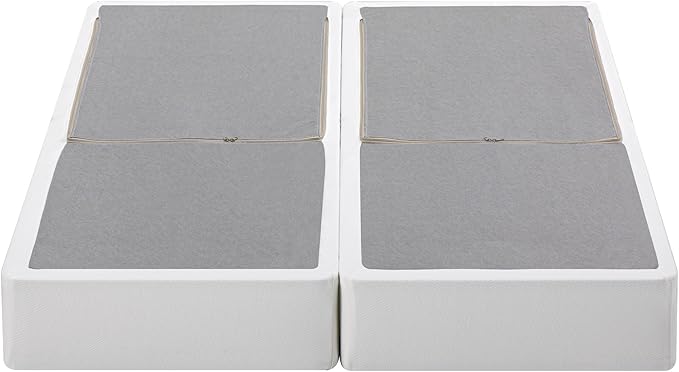 ZINUS 9 Inch Box Spring with Cover, No Assembly Mattress Foundation, Sturdy Metal Structure, Split Queen, White