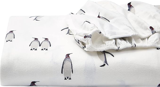 Eddie Bauer - Queen Sheets, Cotton Flannel Bedding Set, Brushed For Extra Softness, Cozy Home Decor (Rookeries, Queen)