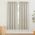 RYB HOME Linen Sheer Curtains Rich Linen Weave Translucent Sheer Drapes, Privacy Protected Soften Sunlight for Bedroom Study Loft Bed Farmhouse Canopy Bed Play Room, W 52" x L 72", Angora, 2 Pack