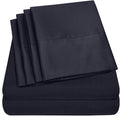 Full Size Bed Sheets - 6 Piece 1500 Supreme Collection Fine Brushed Microfiber Deep Pocket Full Sheet Set Bedding - 2 Extra Pillow Cases, Great Value, Full, Navy