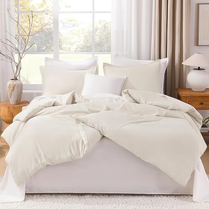 Litanika Full Size Comforter Sets Beige, 3 Pieces Lightweight Bedding Comforter Sets, Down Alternative Comforter Fluffy Bed Set Gift Choice