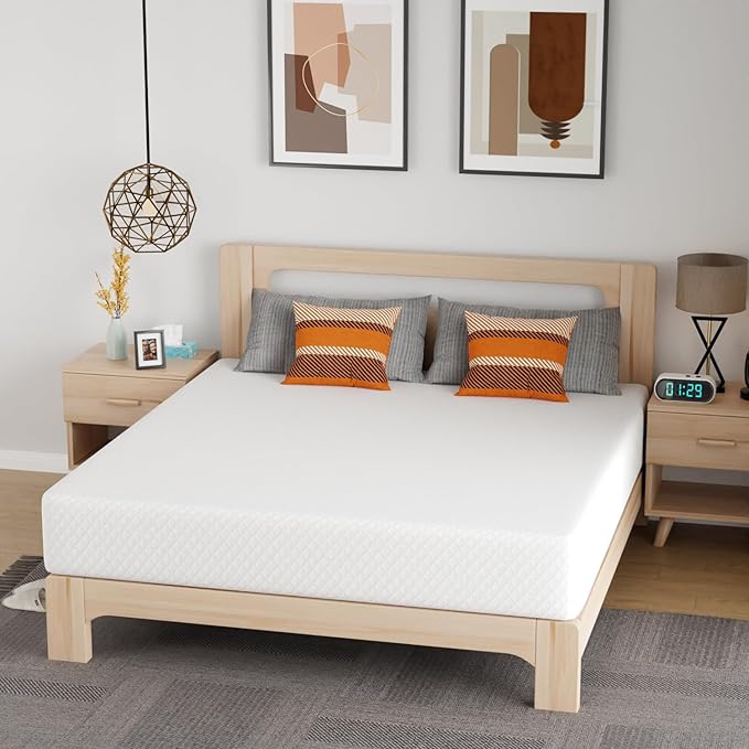 PayLessHere 12 Inch Gel Memory Foam Mattress/Bed-in-a-Box/Medium Firm Mattress with Removable Cover Fiberglass Free Home Furniture CertiPUR-US Certified/Pressure Relieving (King)