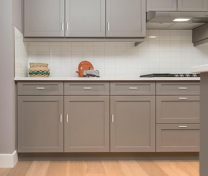 Ravinte 20 Pack Solid 3 Inch Center to Center Slim Square Bar Drawer Handles Kitchen Cabinet Handles Brushed Nickel Drawer Pulls Kitchen Cabinet Hardware Kitchen Handles Cabinet Pulls