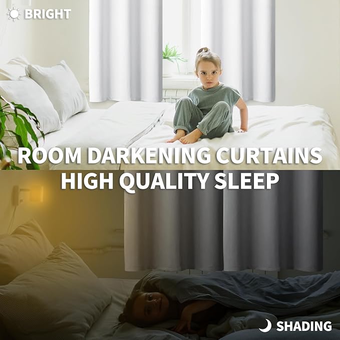 BGment Blackout Curtains - Grommet Thermal Insulated Room Darkening Bedroom and Living Room Curtains, Set of 2 Panels (52 x 120 Inch, Pure White)