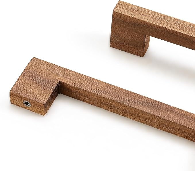 Black Square 5 in 4 pcs Wooden Drawer Pulls Handle pulls for cabinets Kitchen Cabinet Drawer pulls Cabinet Door Pull