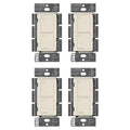 Lutron Caseta Original Smart Light Switch (Lutron Smart Hub Required), for Home, LED, and Fans, 6 Amp, Single-Pole/3-Way, Neutral Required, PD-6ANS-LA-4-Pack, Light Almond, 4 Pack