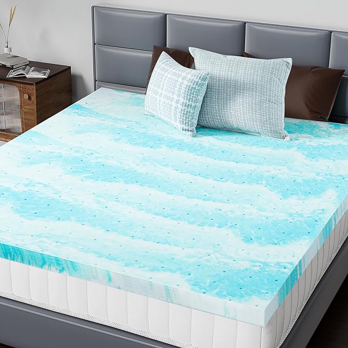 DUMOS Mattress Topper 3-Inch Gel Memory Foam Mattress Topper Twin XL, Soft Mattress Pads for Sleeper Sofa, RV, Camper, CertiPUR-US CertifiedBlue