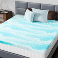 DUMOS Memory Foam Mattress Topper King, 2 Inch Thick Gel Infused Bed Toppers for King Size Bed, Soft Mattress Pads for Sleeper Sofa, RV, Camper, CertiPUR-US Certified, Blue