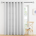 RYB HOME Linen Blended Curtains for Kitchen Dining Room, Elegant Farmhouse Style Light Filtering Half Privacy Wrinkle Resistance Sheer Drapes for Bedroom, Dove Grey, W 60 x L 90, 1 Pc