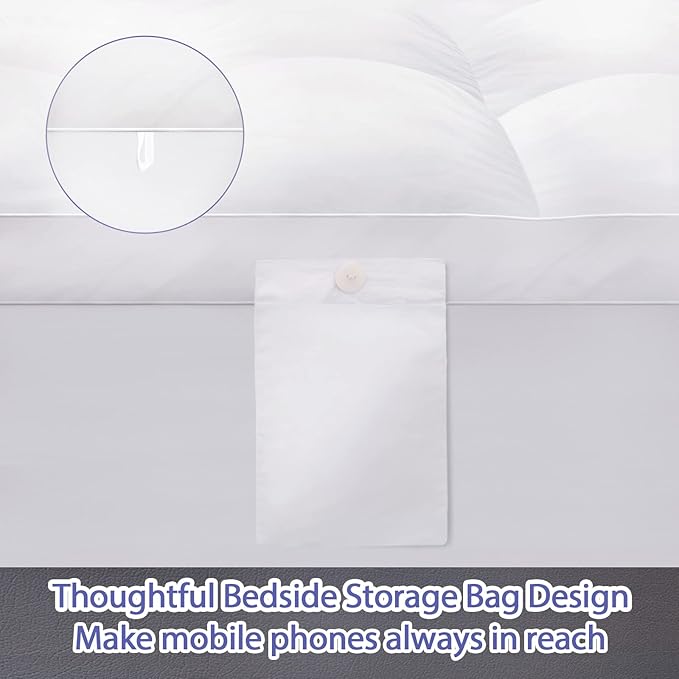 ABENE Mattress Topper for Back Pain Relief, Extra Thick Mattress Pad Pillowtop, Soft Mattress Protector Cover with 8"-21" Deep Pocket (Pure White, Queen, Feather Down)