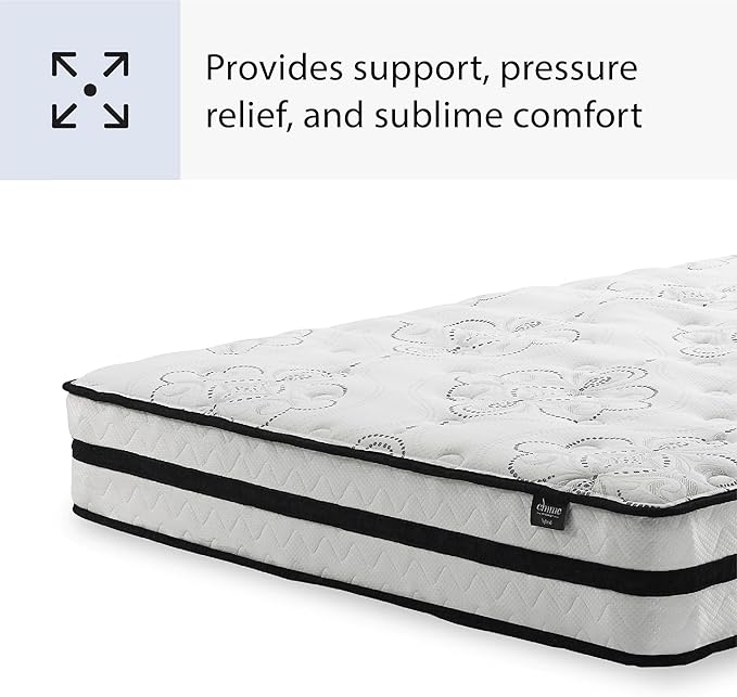 Signature Design by Ashley King Size Chime 10 Inch Medium Firm Hybrid Mattress with Cooling Gel Memory Foam for Pressure Relief, Fiberglass Free, Mattress In A Box
