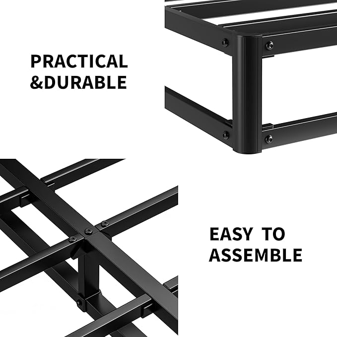 Queen Box Spring 9 Inch High Profile Strong Metal Frame Mattress Foundation, Quiet Noise-Free,Easy Assembly, 3000lbs Max Weight Capacity
